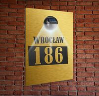 TABLICZKA ADRESOWA złota oświetlona pionowa numer na dom 30x20 dibond