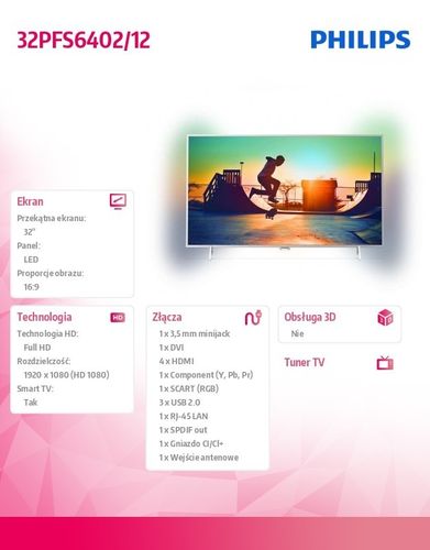 Philips 32'' LED 32PFS6402/12 na Arena.pl