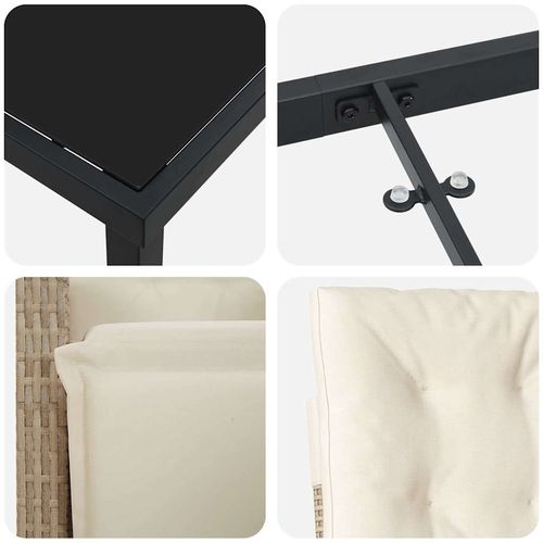 Zestaw do jadalni w ogrodzie 5 pcs Beżowy polirattan na Arena.pl