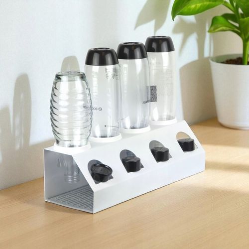 OCIEKACZ STOJAK METALOWY BIAŁY NA 4 BUTELKI DO SATURATORA SODASTREAM BRITA na Arena.pl
