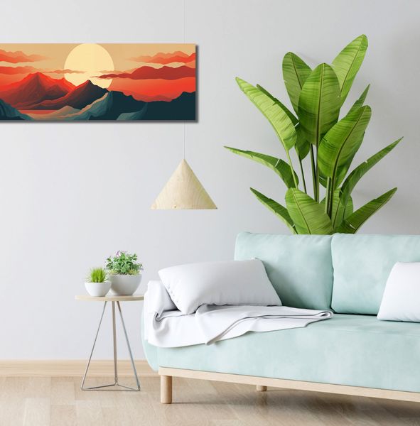Obraz 90x30cm Zachód Słońca nad Górami zdjęcie 2