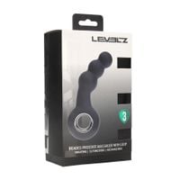 masażer prostaty wibrujący koralikowy z pętlą silikonowy levelz czarny 15cm