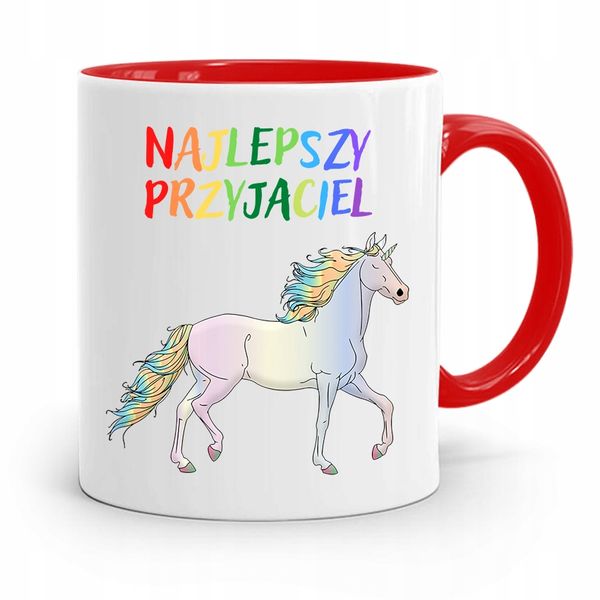 Kubek Czerwony Dla Dzieci Najlepszy Przyjaciel Z Nadrukiem Ze Zdjęciem zdjęcie 1