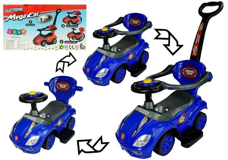 Jeździk z Pchaczem Mega Car 3w1 Niebieski zdjęcie 1
