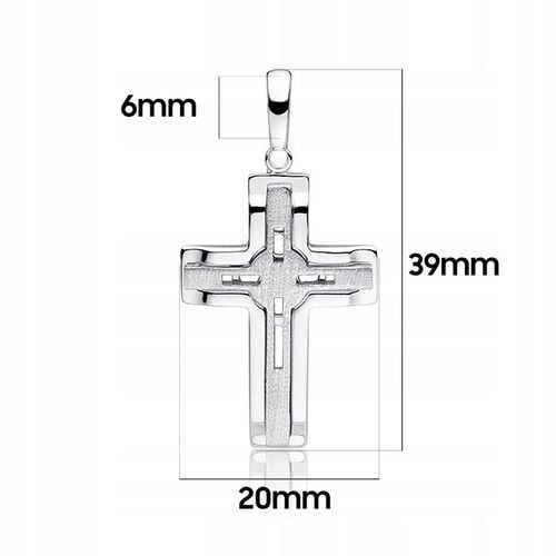 SATYNOWANY SREBRNY MĘSKI KRZYŻ RODOWANE SREBRO 925 MASYWNY KRZYŻYK + GRAWER na Arena.pl