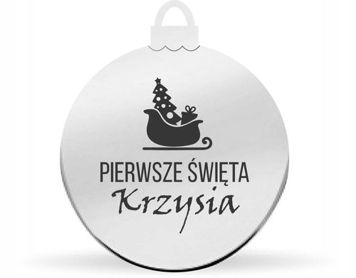 Bombka z imieniem imię srebrna złota napis grawer na Arena.pl
