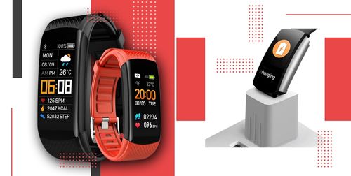 smartwatch giewont czarno czerwony 2 paski gw200-1 na Arena.pl