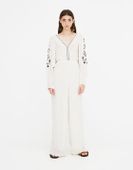 PULL & BEAR KREMOWY KOMBINEZON PASKI HAFTY (M)