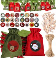 KALENDARZ ADWENTOWY DLA DZIECI DIY 24 WORECZKI WISZĄCY Z KLAMERKAMI PUSTY