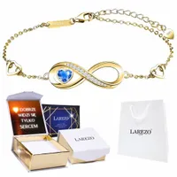 BRANSOLETKA ZŁOTA SERCE SERDUSZKO Z CYRKONIAMI NIESKOŃCZONOŚCIĄ 20cm NADRUK