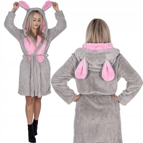 SZLAFROK DAMSKI CIEPŁY Z KAPTUREM R.S/M WIĄZANY W TALII GRUBY DŁUGI MIĘKKI na Arena.pl