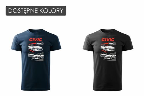 Koszulka z samochodem Honda Civic 4 IV legend męska czarna REGULAR XL na Arena.pl