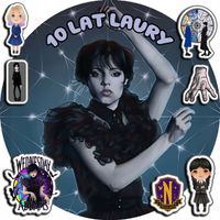 OPŁATEK NA TORT 30CM - WEDNESDAY ADDAMS + IMIĘ + GRATIS! 24CM 26CM