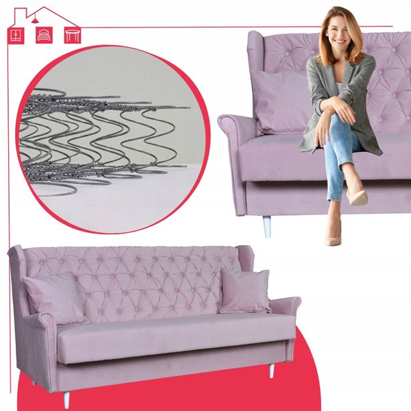 Zestaw wypoczynkowy do salonu z funkcją spania Gaja FIOLETOWY Family Meble zdjęcie 16