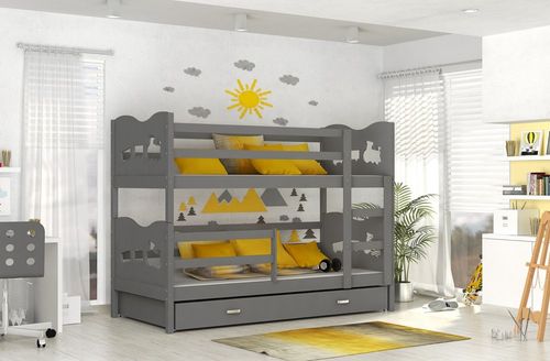 Łóżko MAX 2 szare Kolor - Błękit na Arena.pl