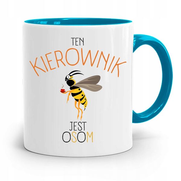 Kubek Błękitny Dla Kierownika Jest Osom Z Nadrukiem Ze Zdjęciem zdjęcie 1