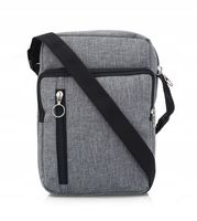 SASZETKA męska materiałowa torba z paskiem na ramię V295 szara