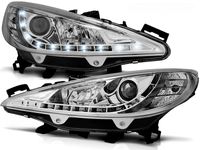 LAMPY REFLEKTORY DO PEUGEOT 207 OD 2006 DO 2012 DAYLIGHT CHROME