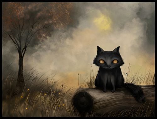 Plakat 80x60cm Czarny Kot na Arena.pl