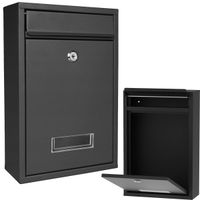 Skrzynka pocztowa na listy gazety ulotki pocztę na kluczyk okienko czarna