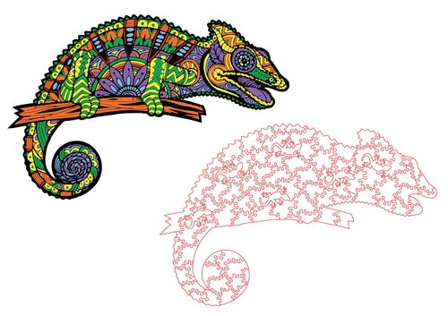 Puzzle Drewniane dla dzieci i dorosłych Kameleon 2 Chameleon 2 na Arena.pl
