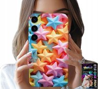 ETUI DO SAMSUNG GALAXY M15 5G - KOLOROWE GWIAZDKI GWIAZDA FUTERAŁ +FOLIA