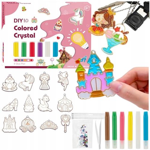 ZESTAW DO ROBIENIA BRELOCZKÓW dla dzieci DIY breloczki 12 szablonów 12 farb na Arena.pl