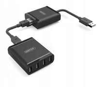 Unitek Y-2516 czarny przedłużacz USB 2.0 po skrętce lan na 4x USB. Max 60m
