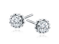 ELEGANCKIE KALSYCZNE RODOWANE SREBRNE OKRĄGŁE KOLCZYKI WKRĘTKI CYRKONIE