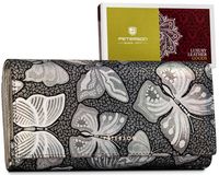 duży, skórzany portfel damski na zatrzask - peterson