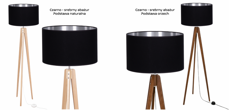 LAMPA PODŁOGOWA TRÓJNÓG, DREWNO, różne RODZAJE zdjęcie 6