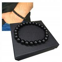 BRANSOLETKA MĘSKA CZARNA TALIZMAN AMULET OCHRONA SUKCES SIŁA PREZENT