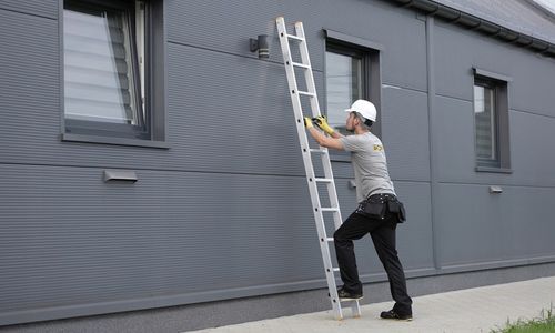 Drabina aluminiowa przystawna profesjonalna 5 stopniowa DRABEST + HAK na Arena.pl