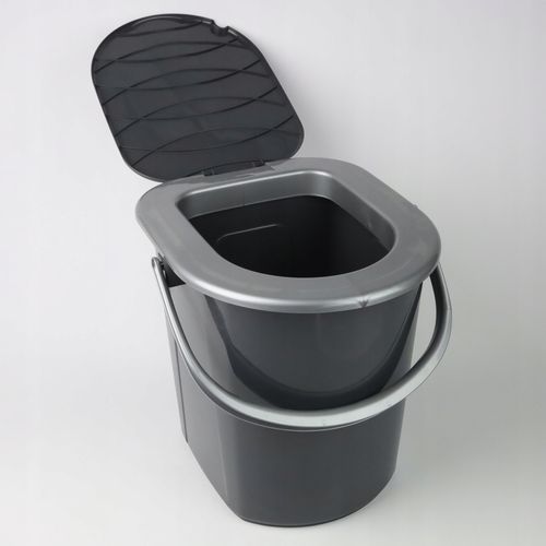 WIADRO WC MOBILNA TOALETA TURYSTYCZNA SZARA 22L Z POKRYWĄ I UCHWYTEM PODRÓŻ na Arena.pl