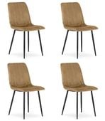 Krzesło aksamitne LAVA brąz eleganckie czarne nogi jadalni salonu x4