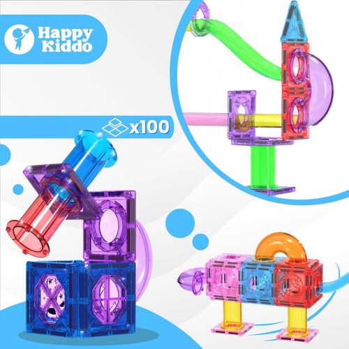 Klocki magnetyczne tor kulkowy kulodrom konstrukcyjne konstrukcyjne 100 ele na Arena.pl