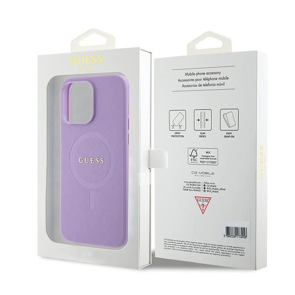 Etui Guess do iPhone 15 Pro Max, Fioletowy, MagSafe zdjęcie 8