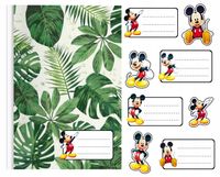 NAKLEJKI NA ZESZYT ZESZYTY NALEPKA 8szt - Myszka Miki WZORY Z BAJEK+ GRATIS