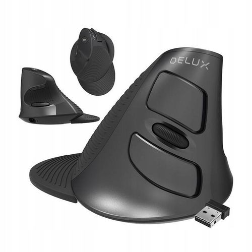 Bezprzewodowa Myszka Pionowa Delux M618g Db Bluetooth Ergonomiczna Czarna na Arena.pl