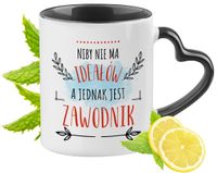 Dla Zawodnika Kubek Czarny Z Uszkiem W Kształcie Serca Na Prezent