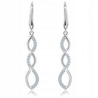 Długie srebrne kolczyki wiszące damskie rodowane kolczyki srebro próba 925