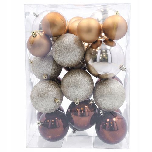 BOMBKI choinkowe plastikowe na choinkę brązowe różne rozmiary 26 sztuk na Arena.pl
