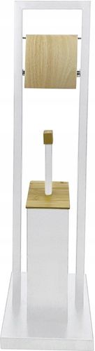 STOJAK NA PAPIER TOALETOWY + SZCZOTKA DO WC ZESTAW 2w1 STYLOWY BAMBUSOWY na Arena.pl