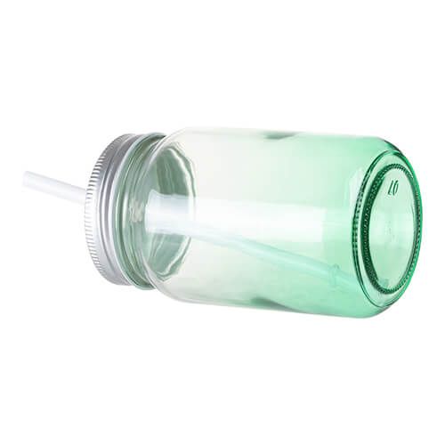 Kubek szklany Mason Jar 450 ml bez uszka do sublimacji - zielony gradient na Arena.pl