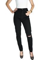 Pretty Little Thing Czarne Jeansy Mum z Wysokim Stanem - 40 / L