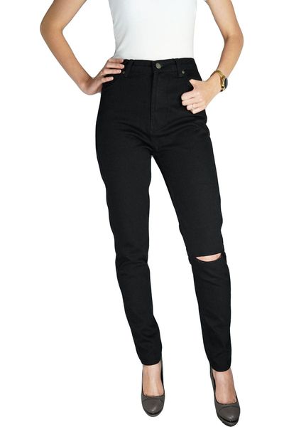 Pretty Little Thing Czarne Jeansy Mum z Wysokim Stanem - 34 / XS zdjęcie 1