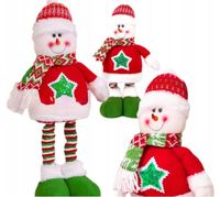 FIGURKA ŚWIĄTECZNA BAŁWAN DUŻY TELESKOPOWE NOGI OZDOBA SKRZAT STOJĄCY