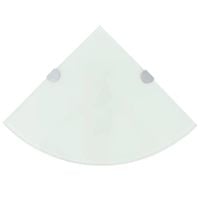 Półka narożna z chromowanymi wspornikami, biała, 35x35 cm