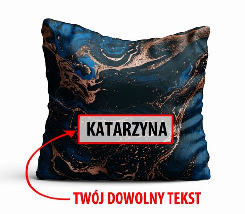 Poduszka Dekoracyjna MARMUR  z Twoim napisem M14 na Arena.pl