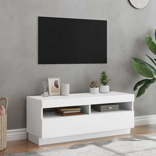Szafka pod TV z oświetleniem LED, biała, 100x35x40 cm na Arena.pl